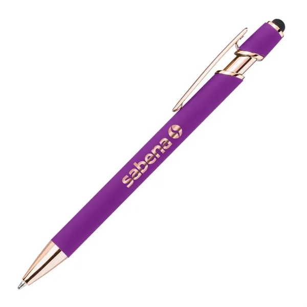 Anton Aluminum Ink Pen features rose gold accents, a satin metal... from ASI 84592 St Regis Group