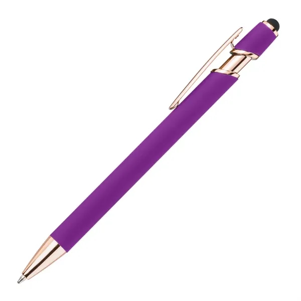 Anton Aluminum Ink Pen features rose gold accents, a satin metal... from ASI 84592 St Regis Group