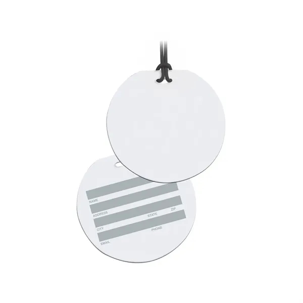 Round bag tag with standard tinted write-on ID surface and a... from ASI 68507 The Magnet Group / Perfect Line