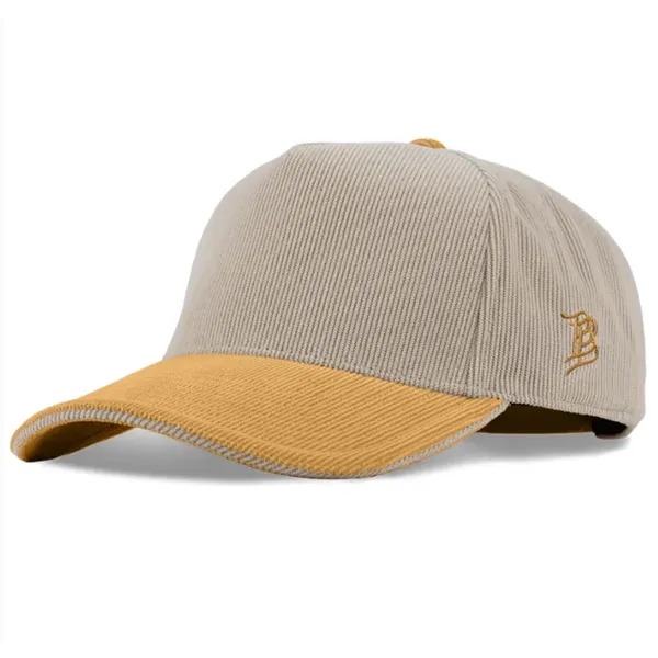 Retro stretch corduroy 5-panel hat with moisture-wicking comfort, ideal for stylish... from ASI 72657 Active Life Promo / Active Life