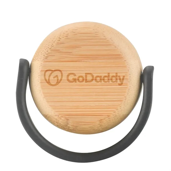 21 oz ribbed glass water bottle with leak-proof bamboo lid and... from ASI 68190 Lungsal / Lungsal