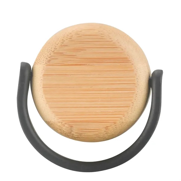 21 oz ribbed glass water bottle with leak-proof bamboo lid and... from ASI 68190 Lungsal / Lungsal