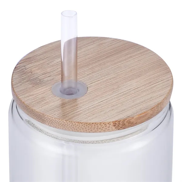 18 oz can-shaped glass tumbler with bamboo lid and reusable straw.... from ASI 68190 Lungsal / Lungsal