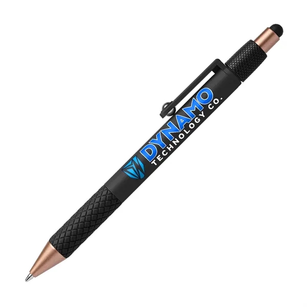 The Houston Plastic Fidget Pen with Stylus pairs soft-touch rABS with... from ASI 62088 IDProductsource