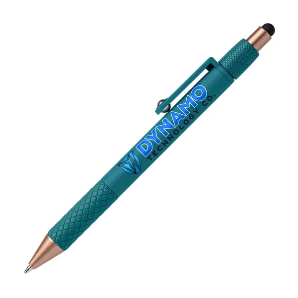 The Houston Plastic Fidget Pen with Stylus pairs soft-touch rABS with... from ASI 62088 IDProductsource