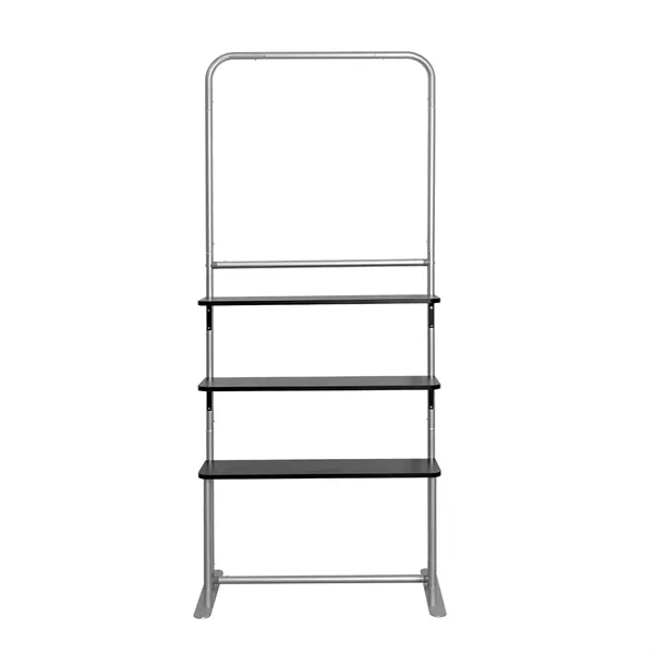 38"wx89"h Fabric Display w/3 Shelves, aluminum frame, full color imprint on... from ASI 49891 Discount Marketing Products / DMP