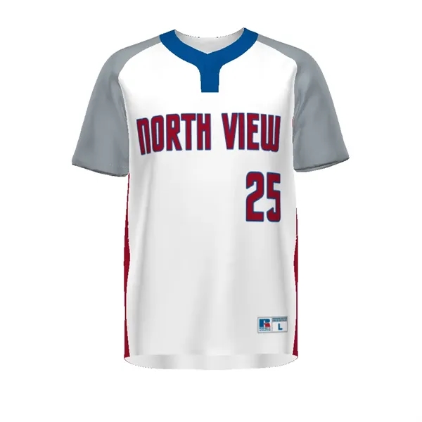 This Sublimated Baseline Covered Placket Baseball Jersey is built for mobility.... from ASI 37461 Augusta Sportswear