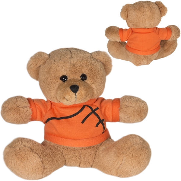 7" GameTime® plush bear wearing a sport-themed t-shirt in your choice... from ASI 34063 alphabroder