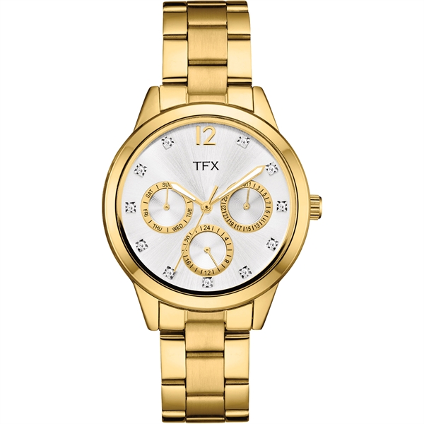 TFX Women's Chronograph GoldTone Sport Watch Item 37N100