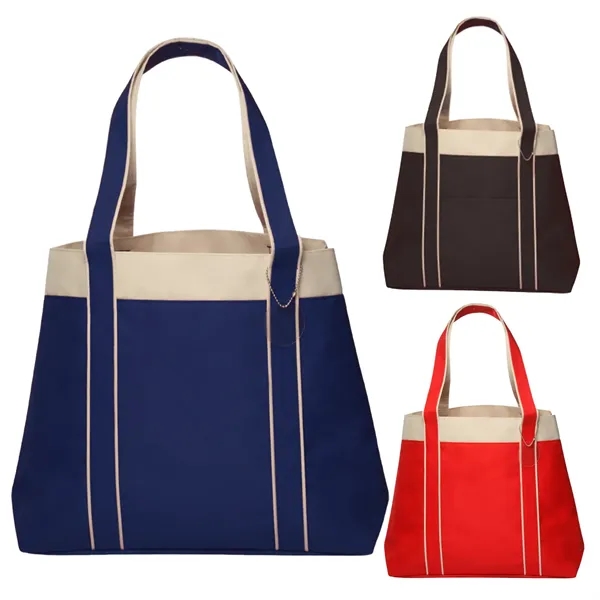 Two-tone wide gusset tote bag  with 1 color silkscreen imprint... from ASI 37218 Athena Promo (tm)