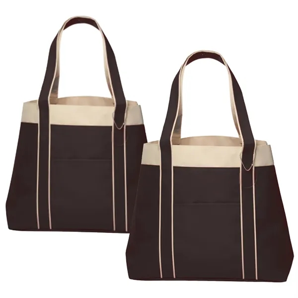 Two-tone wide gusset tote bag  with 1 color silkscreen imprint... from ASI 37218 Athena Promo (tm)