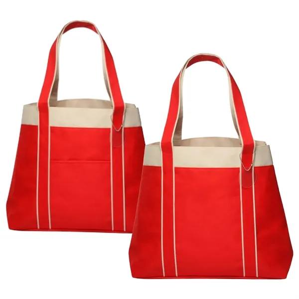 Two-tone wide gusset tote bag  with 1 color silkscreen imprint... from ASI 37218 Athena Promo (tm)