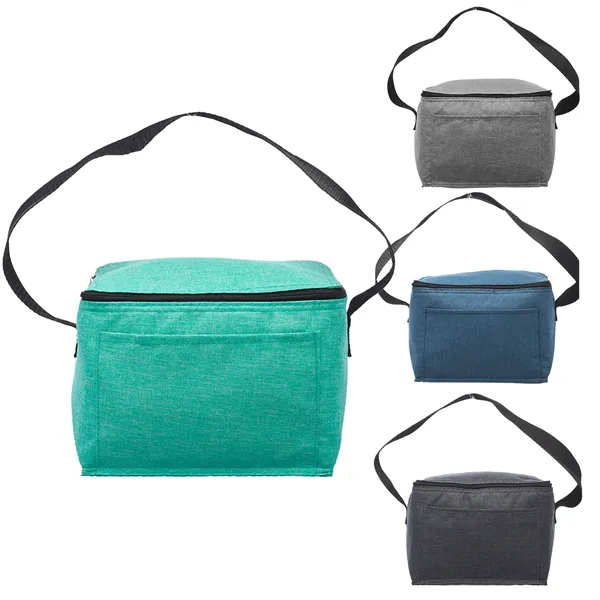Heathered fabric 6-pack insulated cooler lunch tote plus 1 color silkscreen... from ASI 37218 Athena Promo (tm)