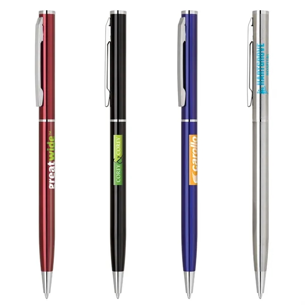 Aluminum twist-action pen with translucent color and shiny silver accents.... from ASI 68190 Lungsal / Lungsal