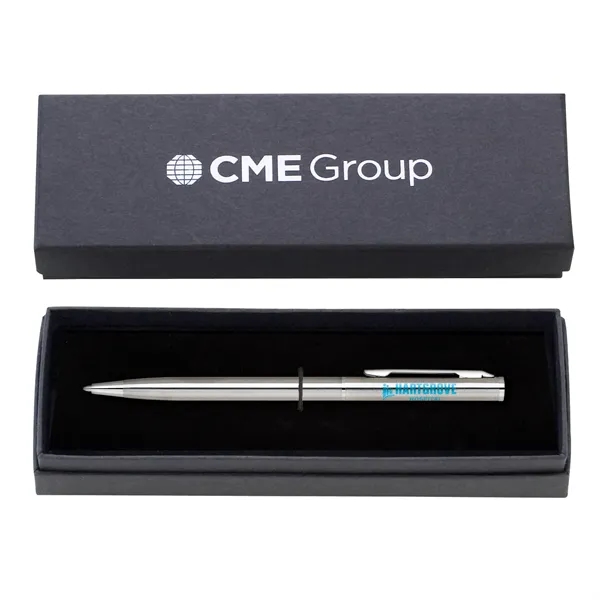 Twist-action metal ballpoint pen in velvet gift box fully customizable with... from ASI 68190 Lungsal / Lungsal