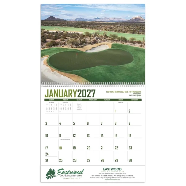 11 x 19 2024 Golf wall calendar printed on 70# paper... from ASI 40480 Koozie Group / Norwood Triumph Calendar