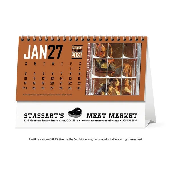 The Saturday Evening Post Desk Calendar... from ASI 40480 Koozie Group / Norwood Triumph Calendar