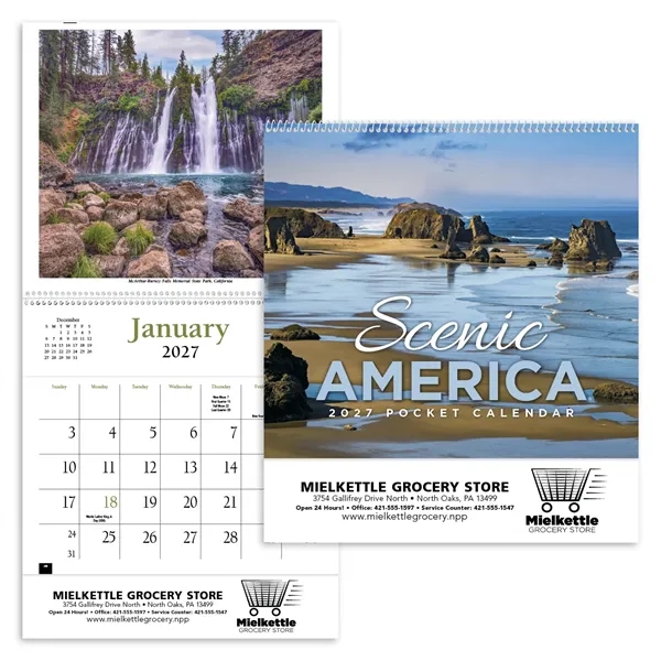 Scenic America® Pocket Calendar... from ASI 40480 Koozie Group / HotLine®