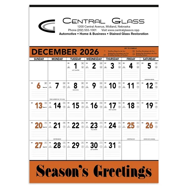 Triumph® Calendars Orange & Black Contractor Memo... from ASI 40480 Koozie Group / Norwood Triumph Calendar