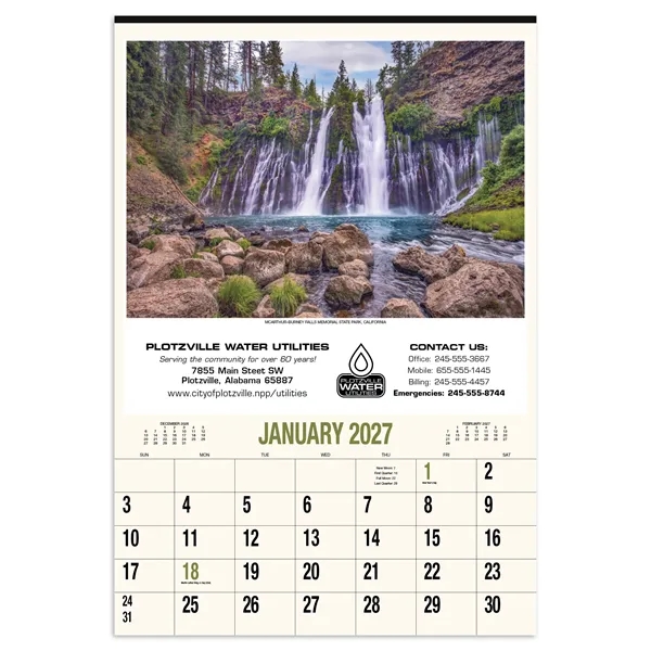 Scenic America® Executive-White Ad Calendar... from ASI 40480 Koozie Group / HotLine®