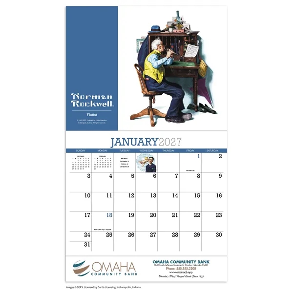 Norman Rockwell Appointment Calendar - Stapled... from ASI 40480 Koozie Group / HotLine®