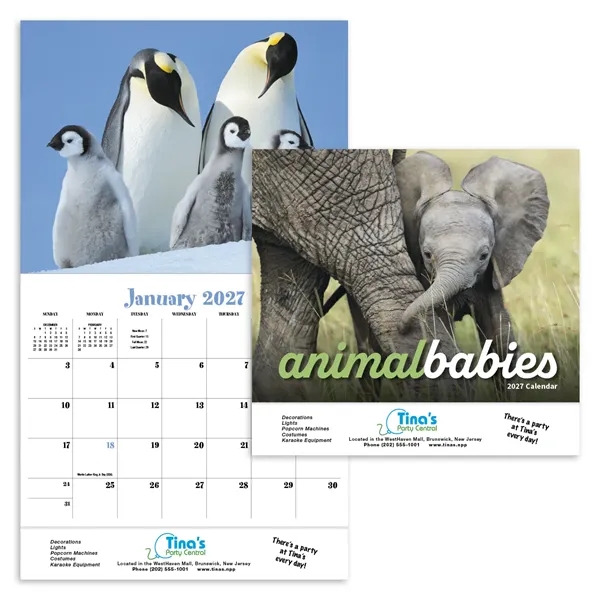Animal Babies Appointment Calendar - Stapled... from ASI 40480 Koozie Group / HotLine®