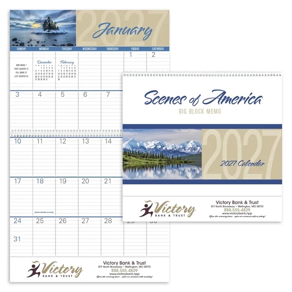 Scenes of America Big Block Memo... from ASI 40480 Koozie Group / Norwood Triumph Calendar