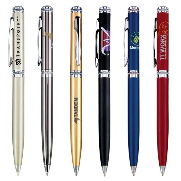 Solid brass twist-action ballpoint pen available in several colors with shining... from ASI 68190 Lungsal / Lungsal