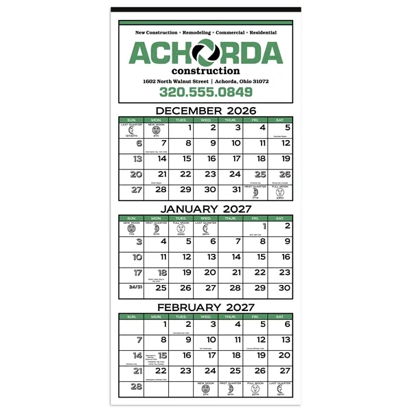 3-Month Display 12-Sheet Calendar... from ASI 40480 Koozie Group
