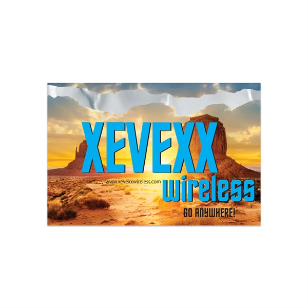 2" x 3" rectangular chrome polyester decal with permanent adhesive backing,... from ASI 56950 Gill Studios Inc / Gill-Line®