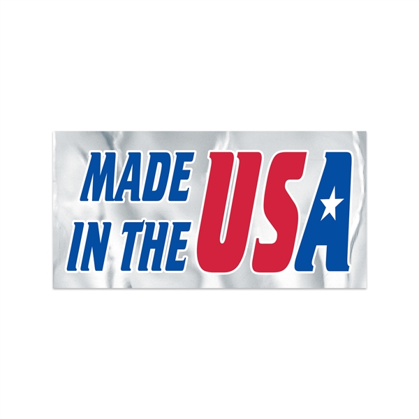 1" x 2" rectangular chrome polyester decal with permanent adhesive backing,... from ASI 56950 Gill Studios Inc / Gill-Line®