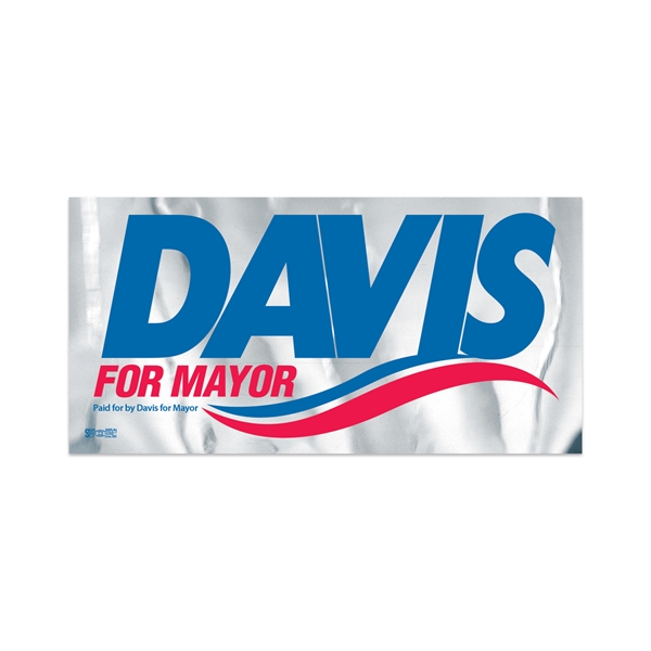 2" x 4" rectangular shaped chrome polyester decal with permanent adhesive... from ASI 56950 Gill Studios Inc / Gill-Line®