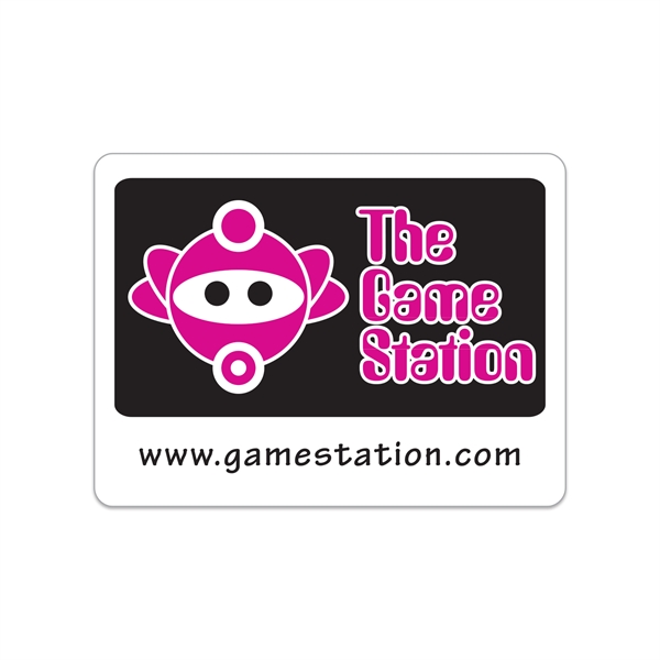 3" x 4" rectangular shaped white vinyl decal with removable adhesive... from ASI 56950 Gill Studios Inc / Gill-Line®