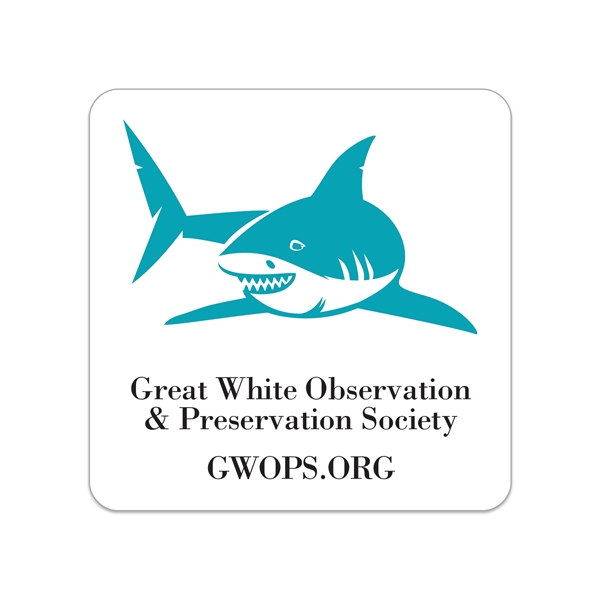 1 3/4" x 1" square shaped white vinyl decals with removable... from ASI 56950 Gill Studios Inc / Gill-Line®