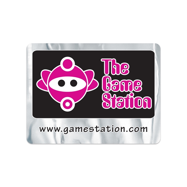 3" x 4" rectangular shaped chrome polyester decals with permanent adhesive... from ASI 56950 Gill Studios Inc / Gill-Line®