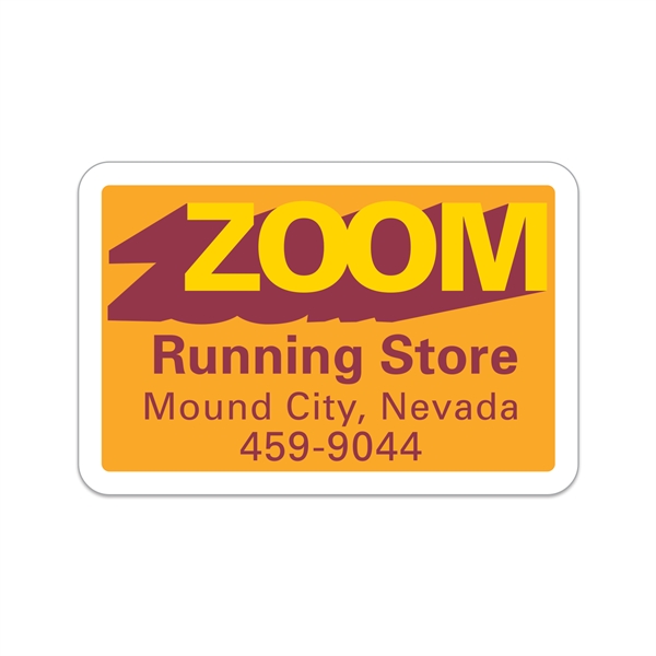 1 3/4" x 2 5/8" rectangular shaped white vinyl decal with... from ASI 56950 Gill Studios Inc / Gill-Line®