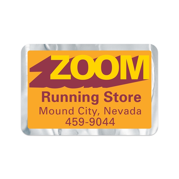 1 3/4" x 2 5/8" rectangular shaped chrome polyester decal with... from ASI 56950 Gill Studios Inc / Gill-Line®