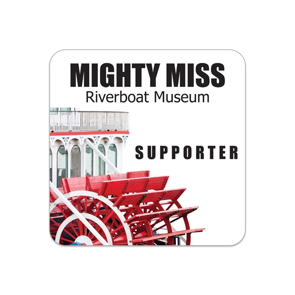 3" x 3" square shaped white vinyl decal with removable adhesive... from ASI 56950 Gill Studios Inc / Gill-Line®