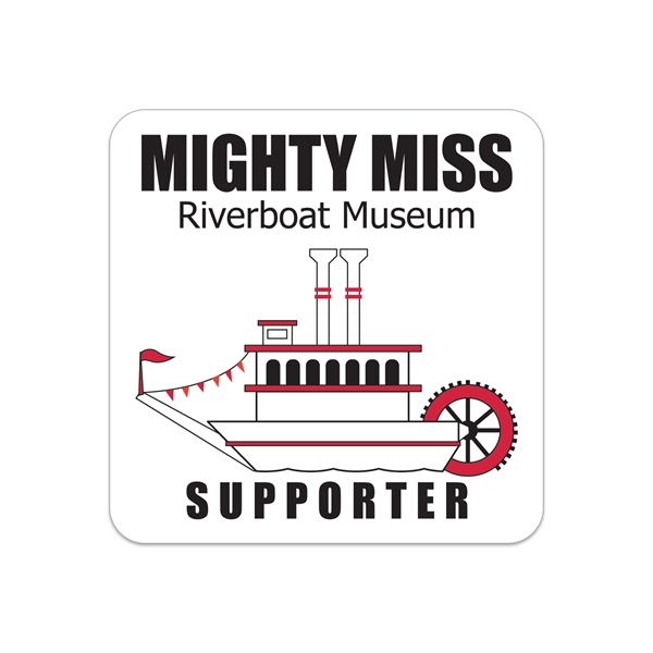 3" x 3" square shaped white static vinyl decal with static... from ASI 56950 Gill Studios Inc / Gill-Line®