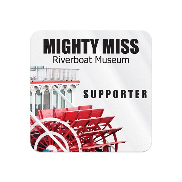 3" x 3" square shaped clear polyester decal with ultra removable... from ASI 56950 Gill Studios Inc / Gill-Line®