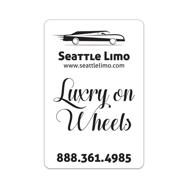 2" x 3" rectangular shaped white vinyl decal with ultra removable... from ASI 56950 Gill Studios Inc / Gill-Line®