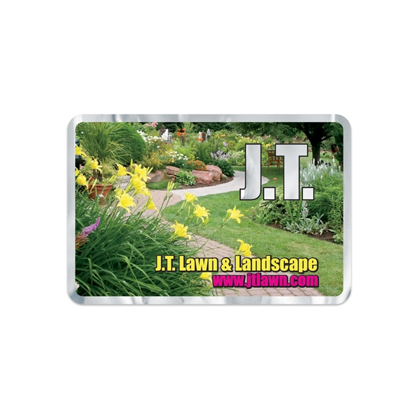 3" x 4 1/2" rectangular shaped chrome polyester decal with permanent... from ASI 56950 Gill Studios Inc / Gill-Line®