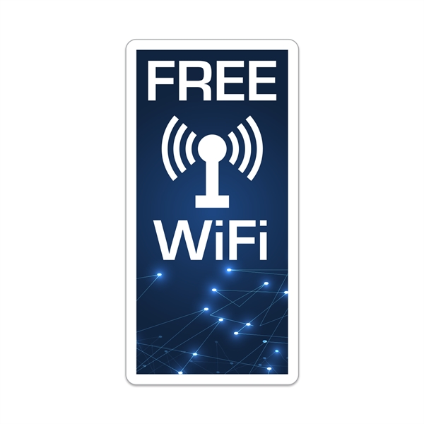 2" x 4" rectangular shaped white vinyl decal with permanent adhesive... from ASI 56950 Gill Studios Inc / Gill-Line®