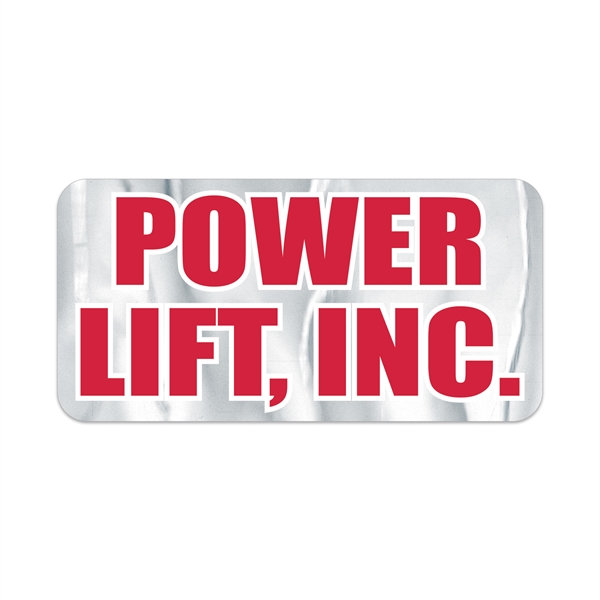 1" x 2" rectangular shaped chrome polyester decal with permanent adhesive... from ASI 56950 Gill Studios Inc / Gill-Line®