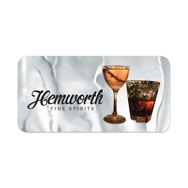 1" x 2" rectangular shaped chrome polyester decal with permanent adhesive... from ASI 56950 Gill Studios Inc / Gill-Line®