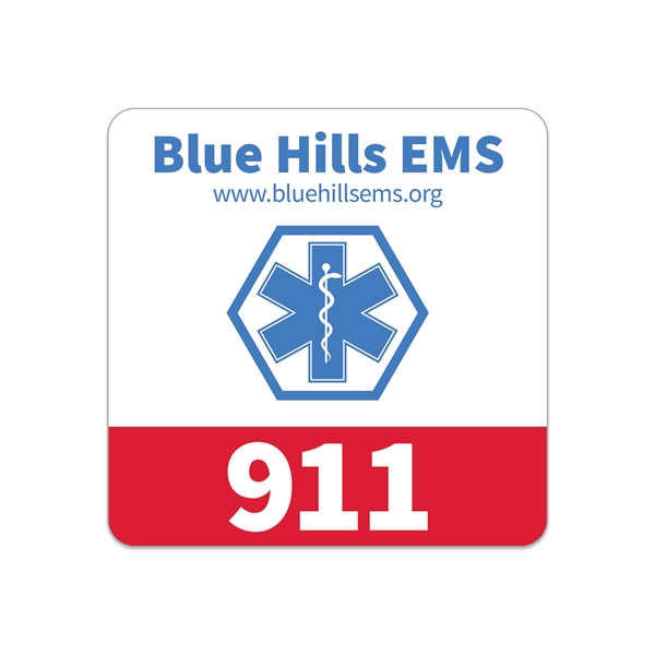 4" x 4"  square shaped white vinyl decal with ultra... from ASI 56950 Gill Studios Inc / Gill-Line®