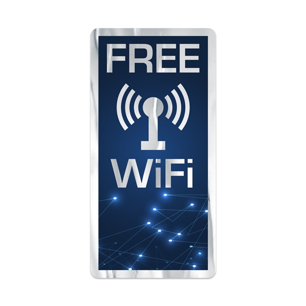 2" x 4"  rectangular shaped chrome polyester decal with permanent... from ASI 56950 Gill Studios Inc / Gill-Line®