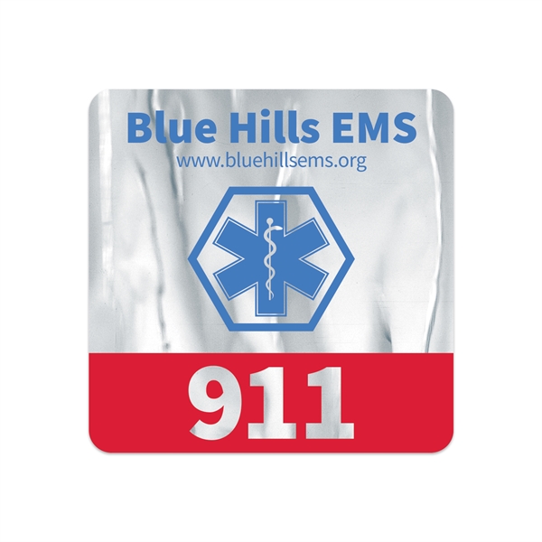 4" x 4" square shaped chrome polyester with permanent adhesive backing,... from ASI 56950 Gill Studios Inc / Gill-Line®