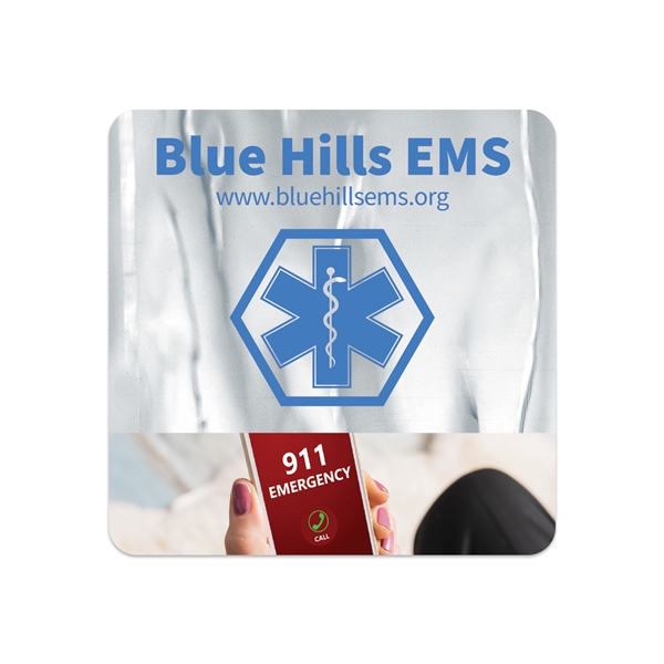 4" x 4" square shaped chrome polyester with permanent adhesive backing,... from ASI 56950 Gill Studios Inc / Gill-Line®