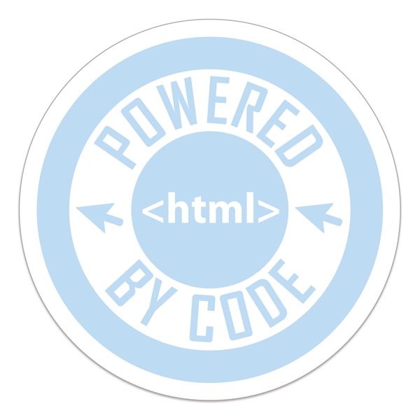 2" round white vinyl decal with permanent adhesive backing and a... from ASI 56950 Gill Studios Inc / Gill-Line®